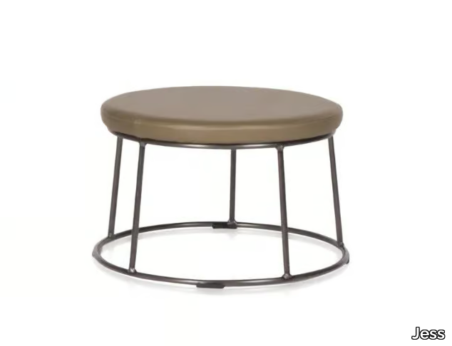 CICK - Round leather coffee table _ Jess