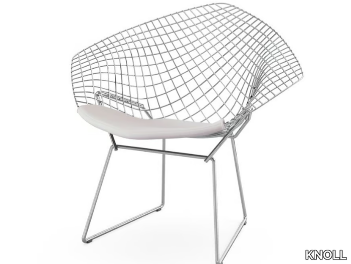 BERTOIA DIAMOND - Steel easy chair with integrated cushion _ KNOLL