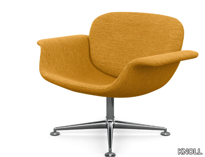 KN01 - Swivel fabric easy chair with armrests _ KNOLL