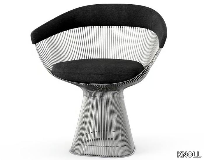 PLATNER - Steel chair with armrests _ KNOLL