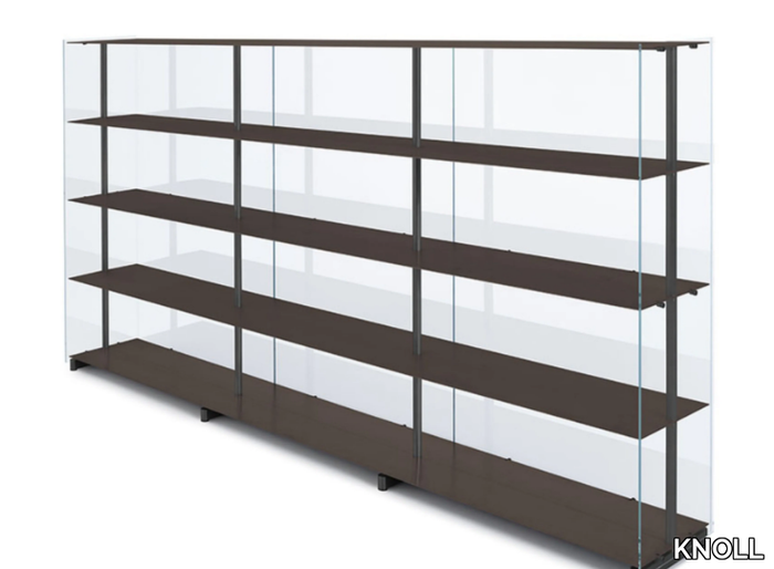 RED BARON - Modular glass and aluminium bookcase _ KNOLL