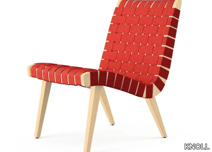 RISOM - Wooden easy chair with cotton webbing _ KNOLL