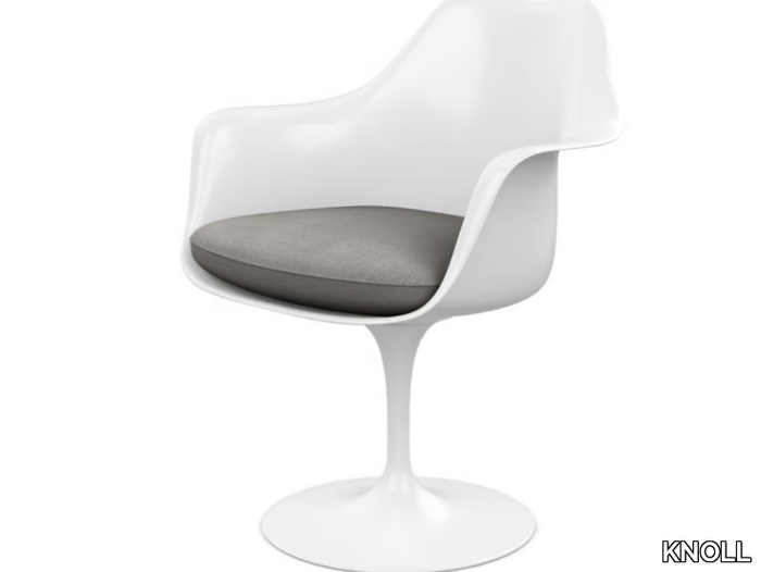 TULIP - Glass-fibre chair with armrests and integrated cushion _ KNOLL