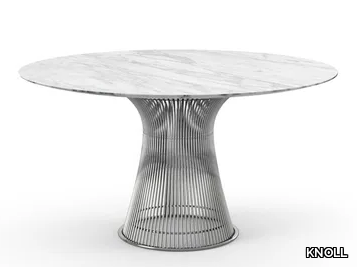 PLATNER - Round marble and steel table _ KNOLL