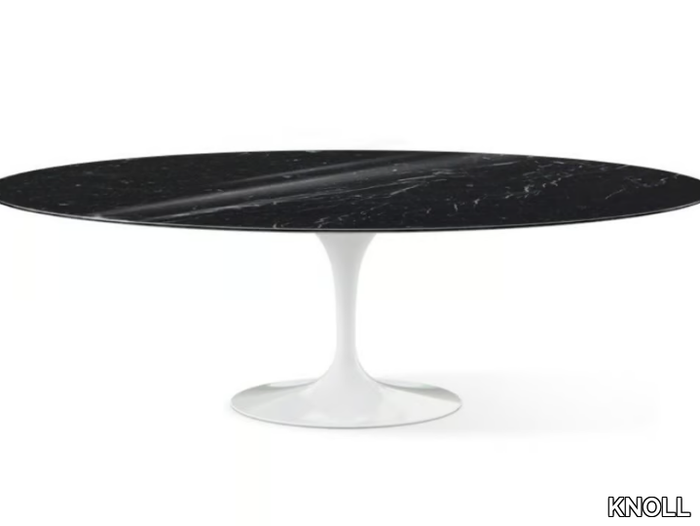 TULIP - Oval table with marble top and aluminium base _ KNOLL