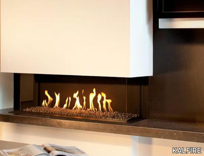 G110/37S - Wall-mounted 3-sided gas fireplace _ KALFIRE