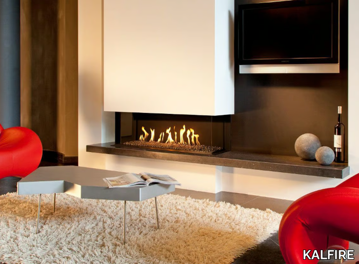 G130/37S - Wall-mounted 3-sided gas fireplace _ KALFIRE