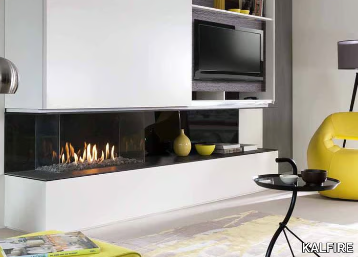 G90/44S - Wall-mounted 3-sided gas fireplace _ KALFIRE