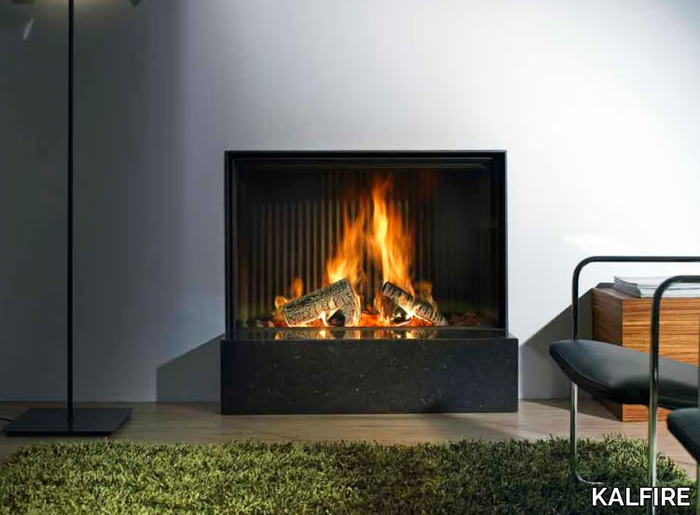 W100/61F - Wall-mounted built-in wood-burning fireplace _ KALFIRE