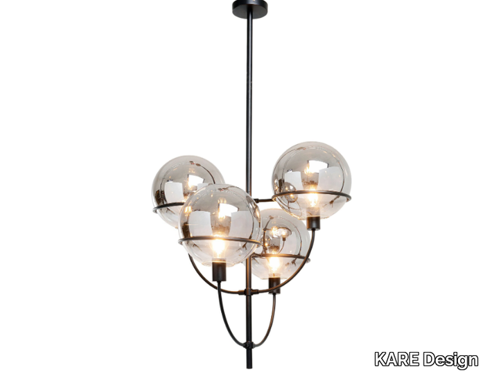 LANTERN - LED glass and steel chandelier _ KARE Design