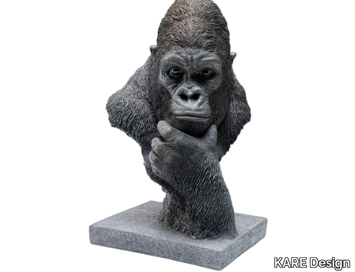 THINKING GORILLA HEAD - Polyresin sculpture _ KARE Design