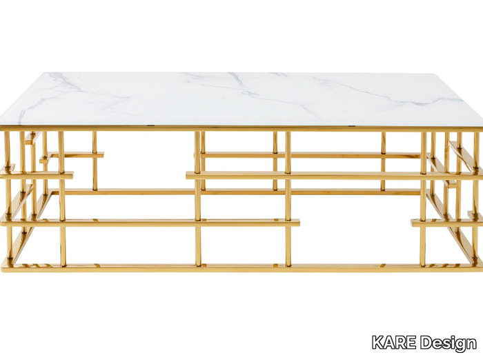 ROME - Glass and Stainless Steel high side table _ KARE Design