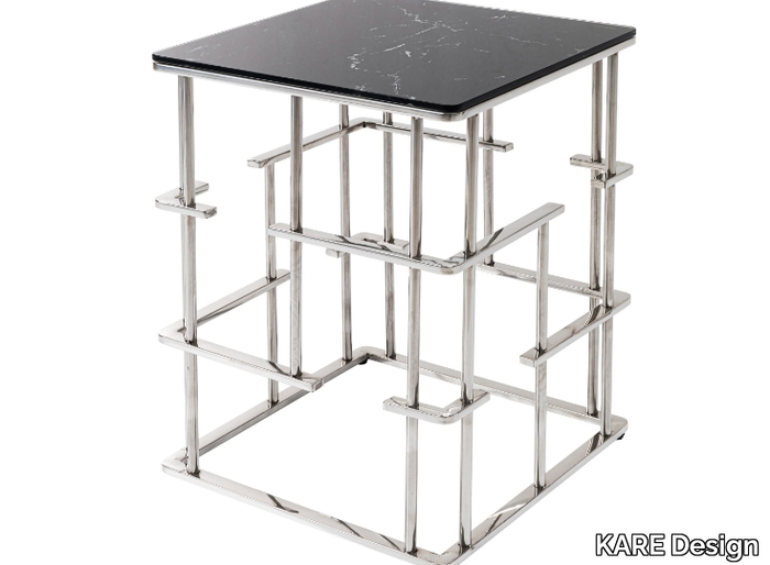 ROME - Glass and Stainless Steel high side table _ KARE Design