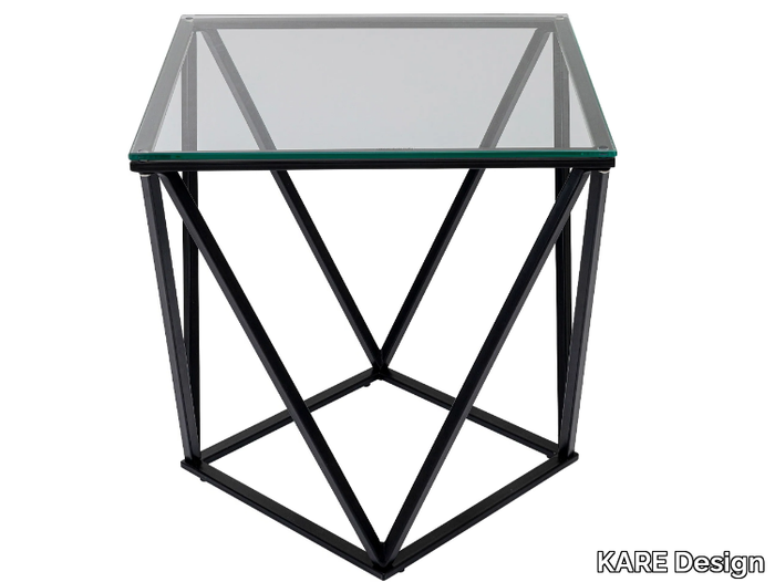 CRISTALLO - Glass and steel high side table _ KARE Design