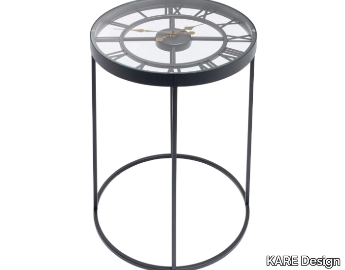 ROMAN - Glass and steel high side table _ KARE Design