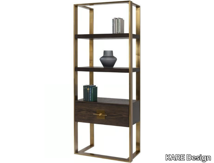 OSAKA - Open steel and wood shelving unit with drawers _ KARE Design