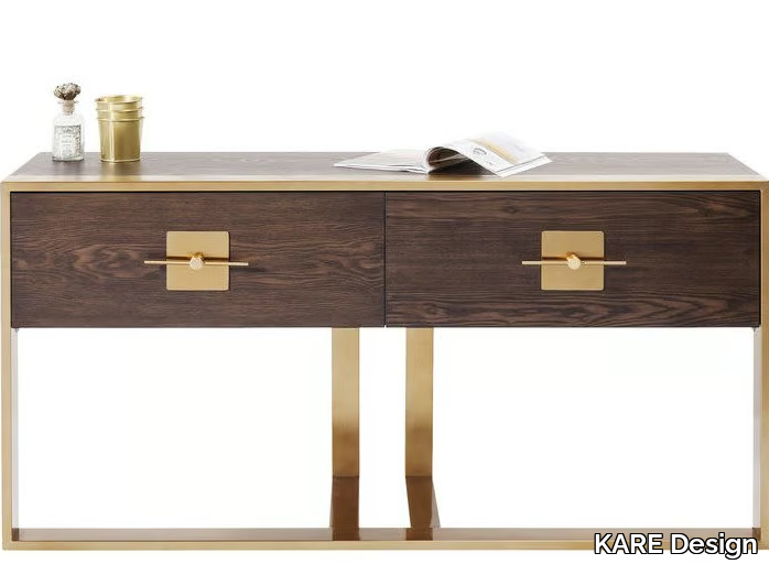 OSAKA - Rectangular wood veneer console table with drawers _ KARE Design