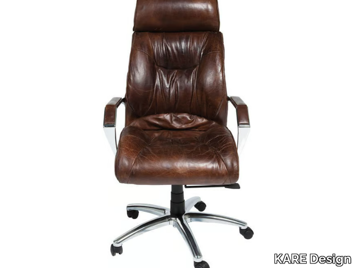 CIGAR LOUNGE - Cowhide executive chair with castors _ KARE Design