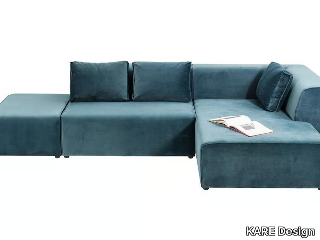 INFINITY VELVET - 3 seater corner leather sofa _ KARE Design