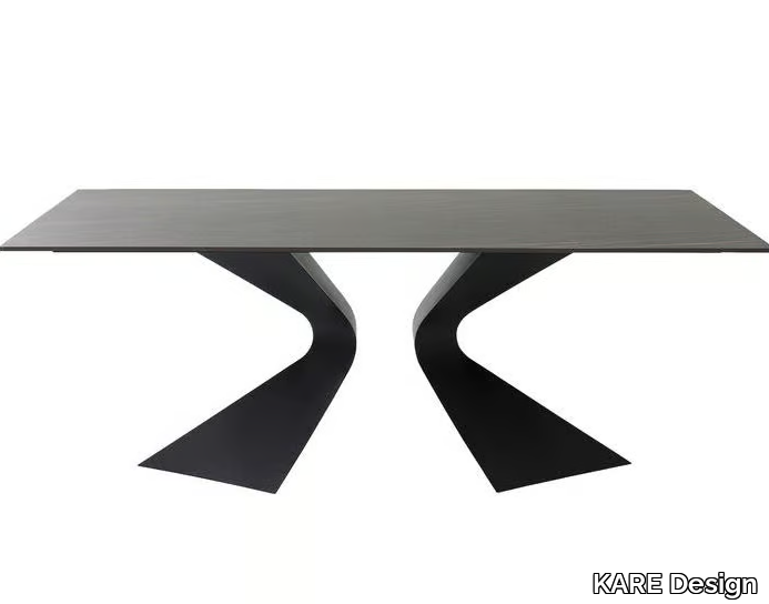 GLORIA - Rectangular steel garden table with ceramic top _ KARE Design