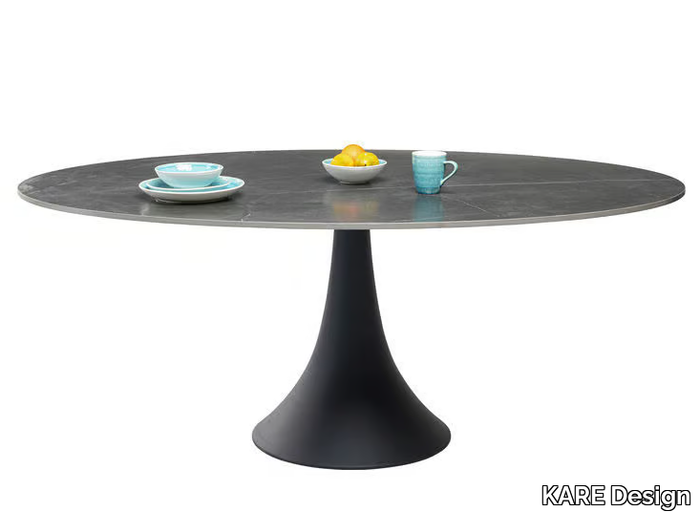 GRANDE POSSIBILITA - Oval ceramic and aluminium garden table _ KARE Design