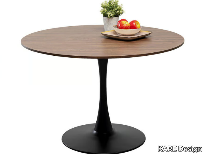 SCHICKERIA - Round steel and wood kitchen table _ KARE Design