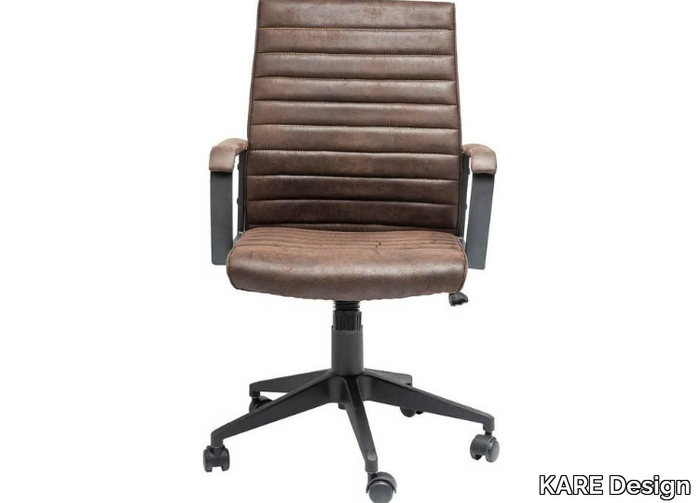 LABORA - Upholstered polyester office chair with armrests with 5-Spoke base _ KARE Design