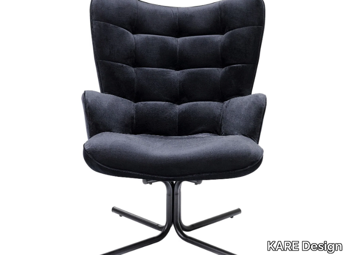 OSCAR - Swivel fabric armchair with armrests with 4-spoke base _ KARE Design