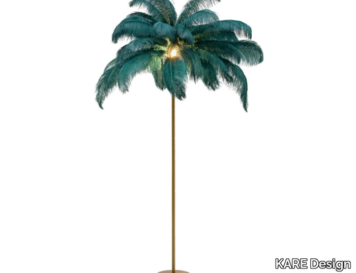 FEATHER PALM - Floor lamp with metal base and ostrich feathers _ KARE Design