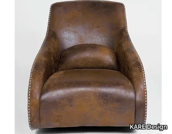 RITMO VINTAGE ECO - Relaxing leather armchair with armrests _ KARE Design