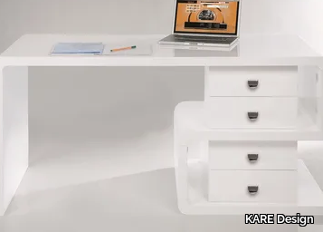 WHITE CLUB DESK SNAKE - Writing desk with drawers _ KARE Design