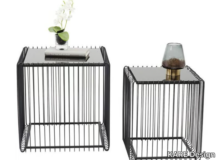 WIRE - Square mirrored glass coffee table _ KARE Design