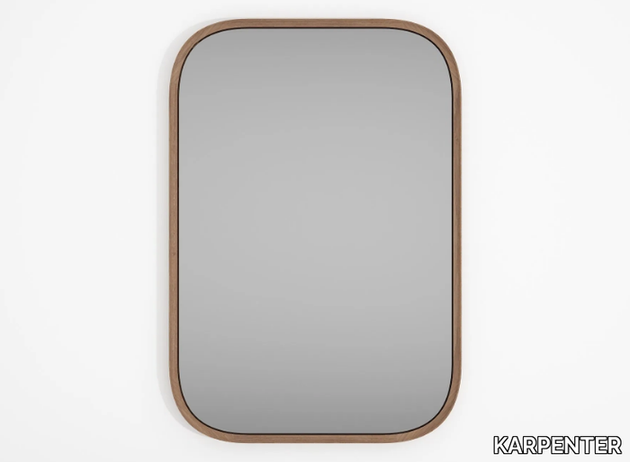 EAST BATH - Framed wall-mounted teak bathroom mirror _ KARPENTER