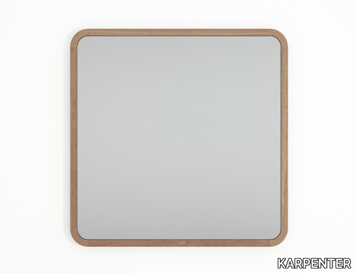 EAST BATH - Framed wall-mounted teak bathroom mirror _ KARPENTER