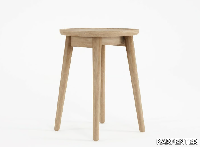 EAST - Round solid wood side table _ KARPENTER