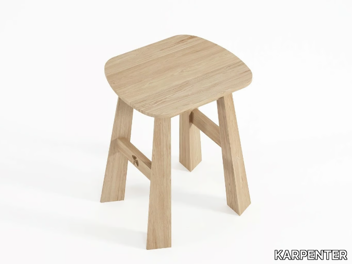 EAST - Rectangular solid wood stool _ KARPENTER