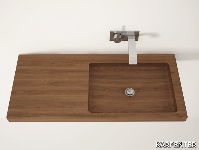 ELLA - Wooden washbasin with integrated countertop _ KARPENTER