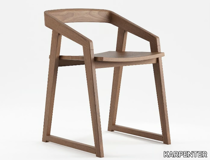 EXPERIENCE - Solid wood chair with armrests _ KARPENTER