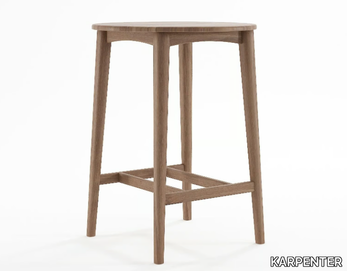 GRASSHOPPER - Round solid wood high table _ KARPENTER