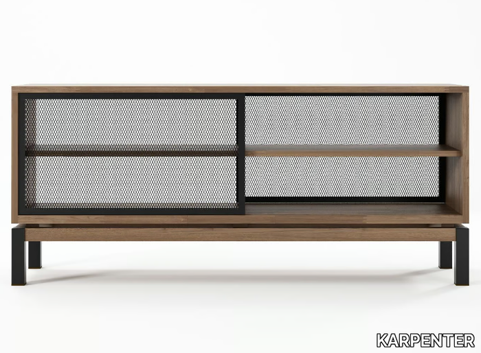 COLOR BE BOP - Contemporary style teak sideboard with sliding doors _ KARPENTER