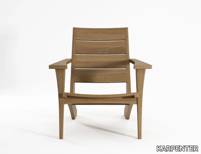 IDLE MOOSE - Teak easy chair with armrests _ KARPENTER