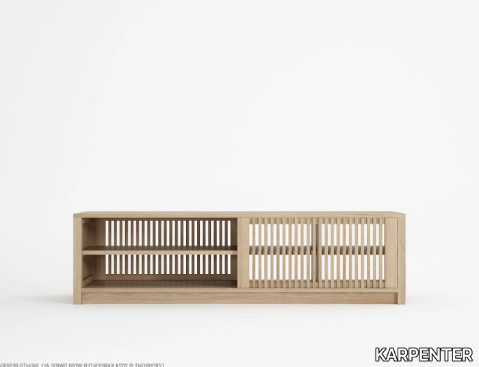 HORIZONTAL DIVIDER 165 - Wooden TV cabinet with sliding doors _ KARPENTER