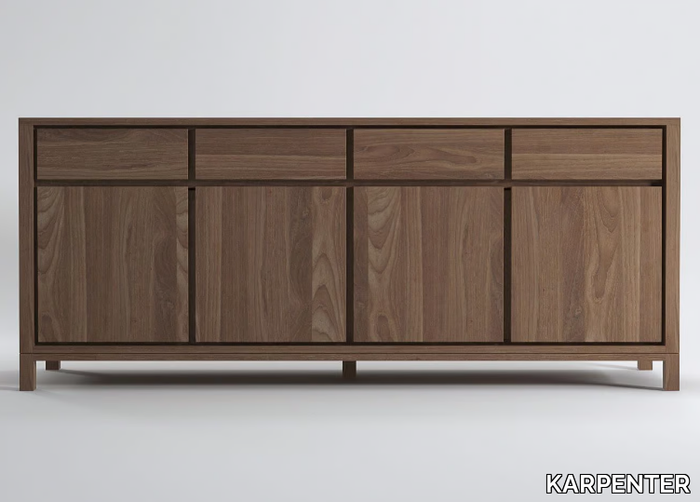 SOLID - Wooden sideboard with doors with drawers _ KARPENTER