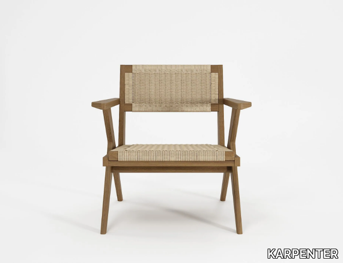 TRIBUTE OUTDOOR - Teak easy chair with armrests _ KARPENTER