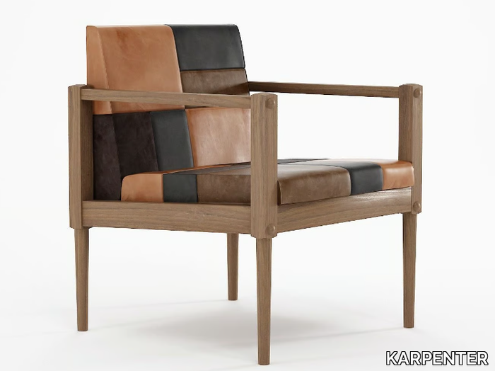 KATCHWORK - Wooden easy chair with armrests _ KARPENTER