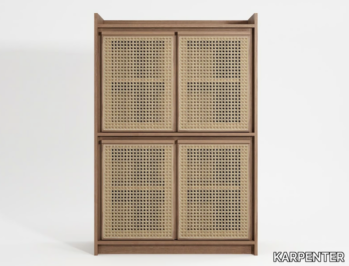 ROOTS - Solid wood and rattan highboard _ KARPENTER