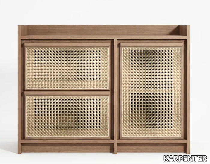 ROOTS - Solid wood and rattan sideboard _ KARPENTER