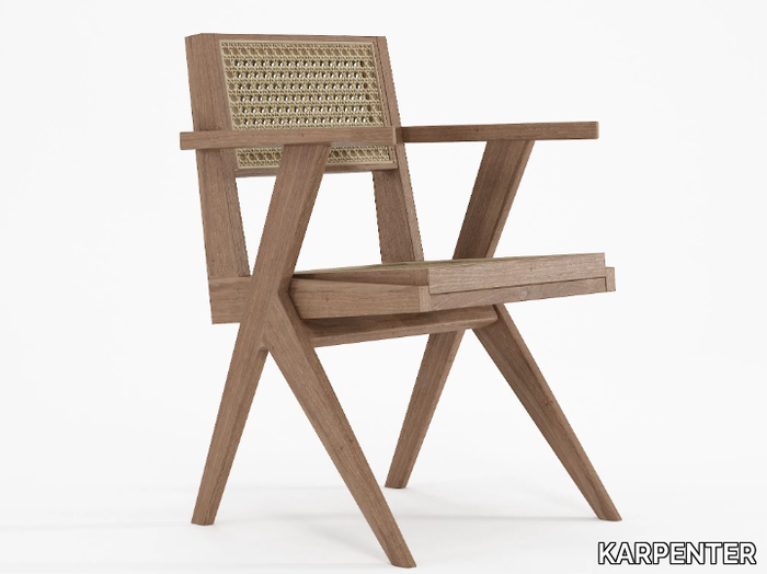 TRIBUTE - Rattan chair with armrests _ KARPENTER