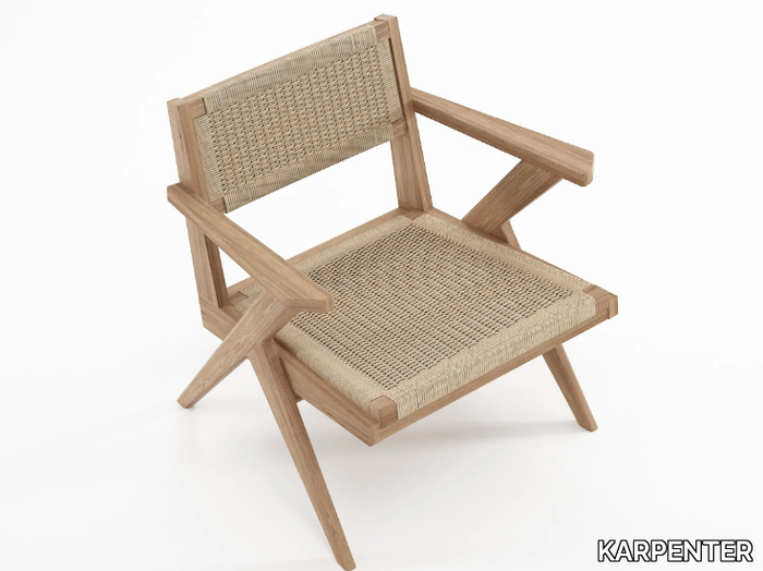 TRIBUTE - Solid wood easy chair with armrests _ KARPENTER