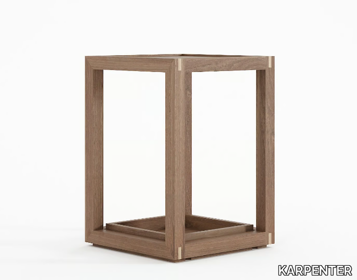 UP & DOWN - Square wooden coffee table with tray _ KARPENTER